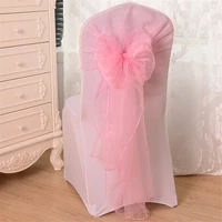 25pcslot organza knot wedding chair ties decor banquet event decorations bow ties chair bands sashes