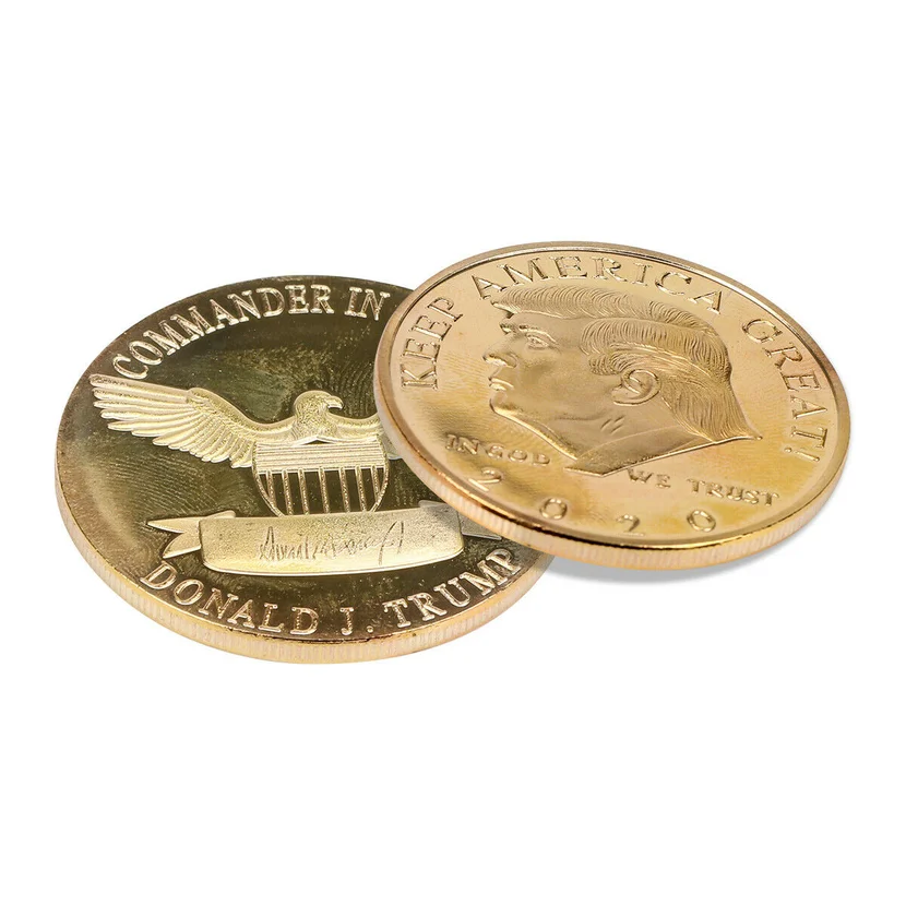 Donald J Trump 2020 Keep America Great Commander In Chief Gold Challenge Coin for American Election Chinese Charms Crafting | Дом и сад