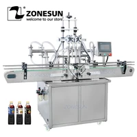 zonesun pneumatic automatic volumetric liquid mango juice drink bottle piston filling machine