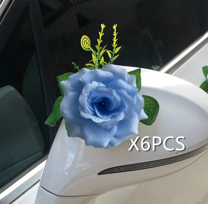 

Wedding Car Mirror Handle Decoration Flowers Artificial Head Flower Fabric FlowersBridal Party Decor