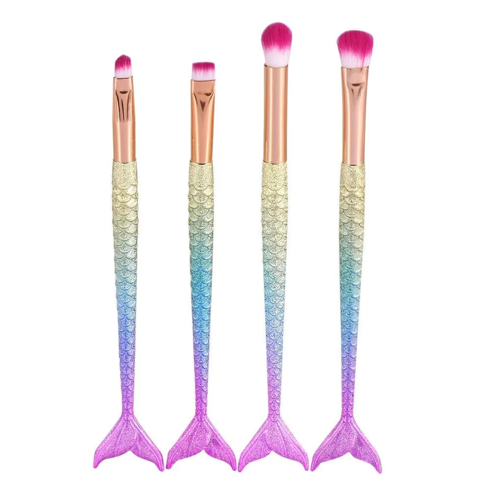 4 шт. Профессиональный набор кистей для макияжа кисть пудры основы теней губ