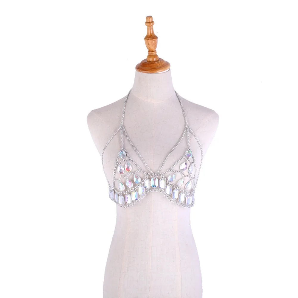 Новый Boho стразы ювелирное изделие для тела бюстгальтер пляжное бикини