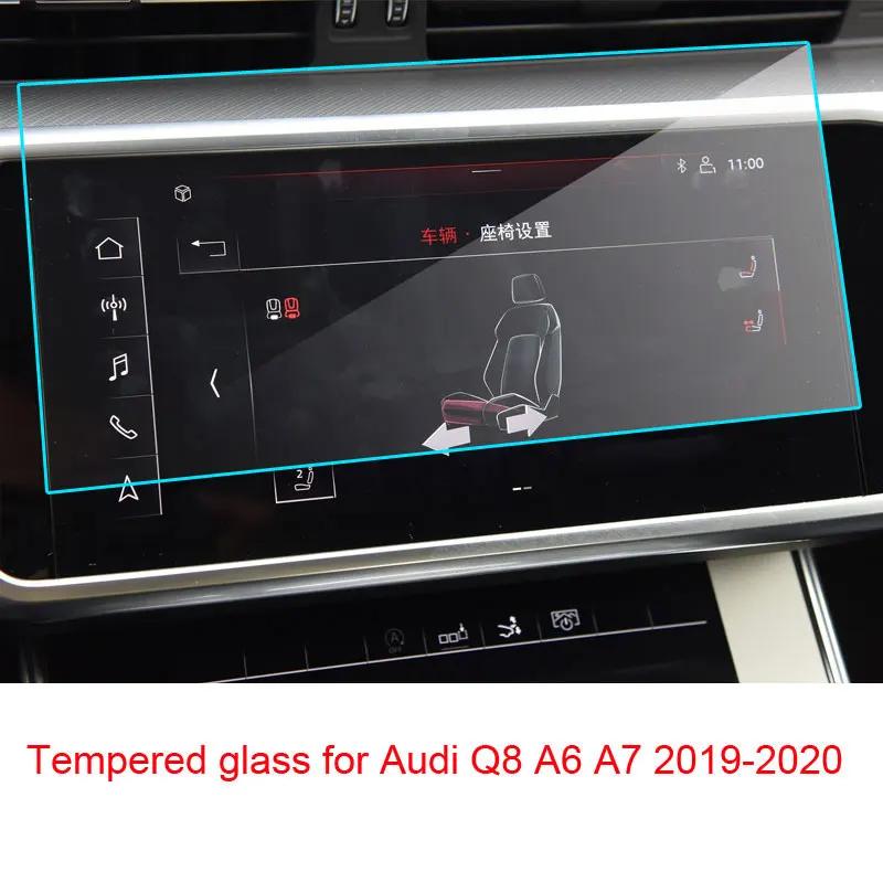 

Car Navigation Tempered Glass Screen Protective Film Sticker Radio GPS LCD Guard For Audi Q8 A6 A7 2019 2020