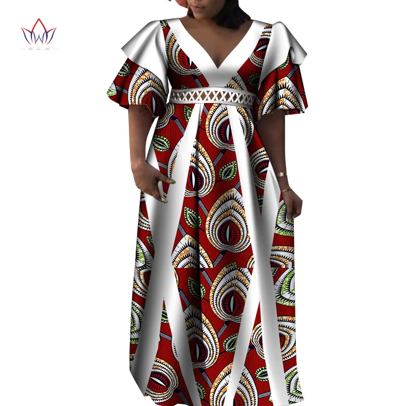 Dresses For women 2021 elegant Fashion African Print Long Dress Bazin Rich Plus Size Dresses For Women 4xl 5xl 6xl WY8318