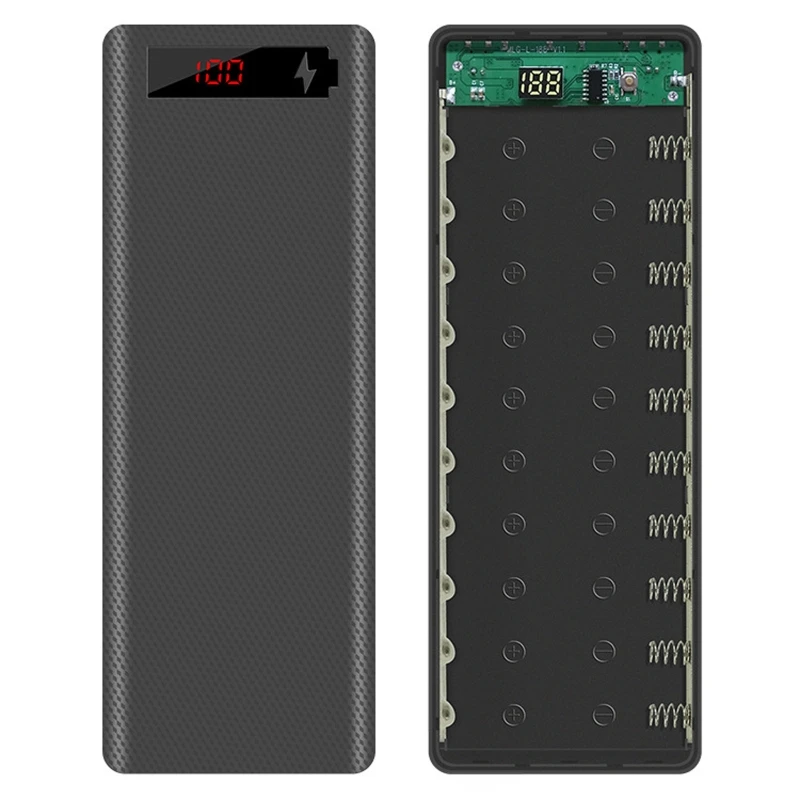 

L10 LCD Display DIY 10x18650 Battery Case Power Bank Shell Portable External Box Without Battery Powerbank Protector