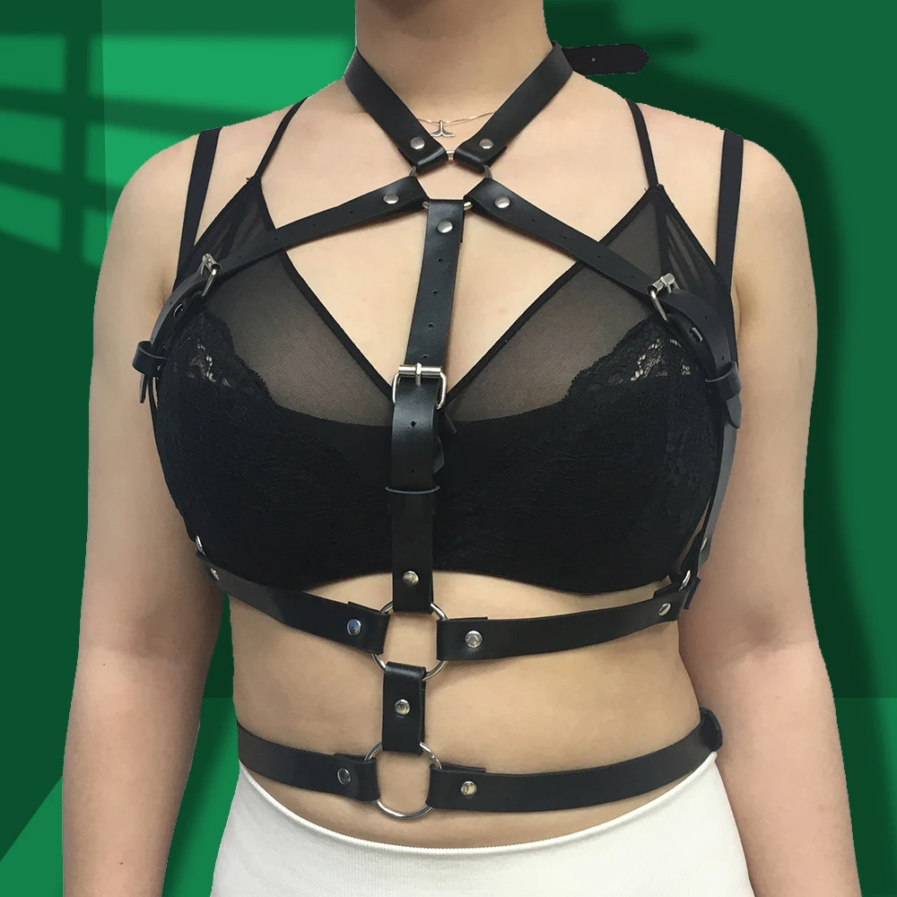 BAFEI Bdsm Cage Bra Leather Harness Women Belts Body Bondage Chest Waist Suspenders Garter Harajuku Pastel Goth Lingerie Clothes