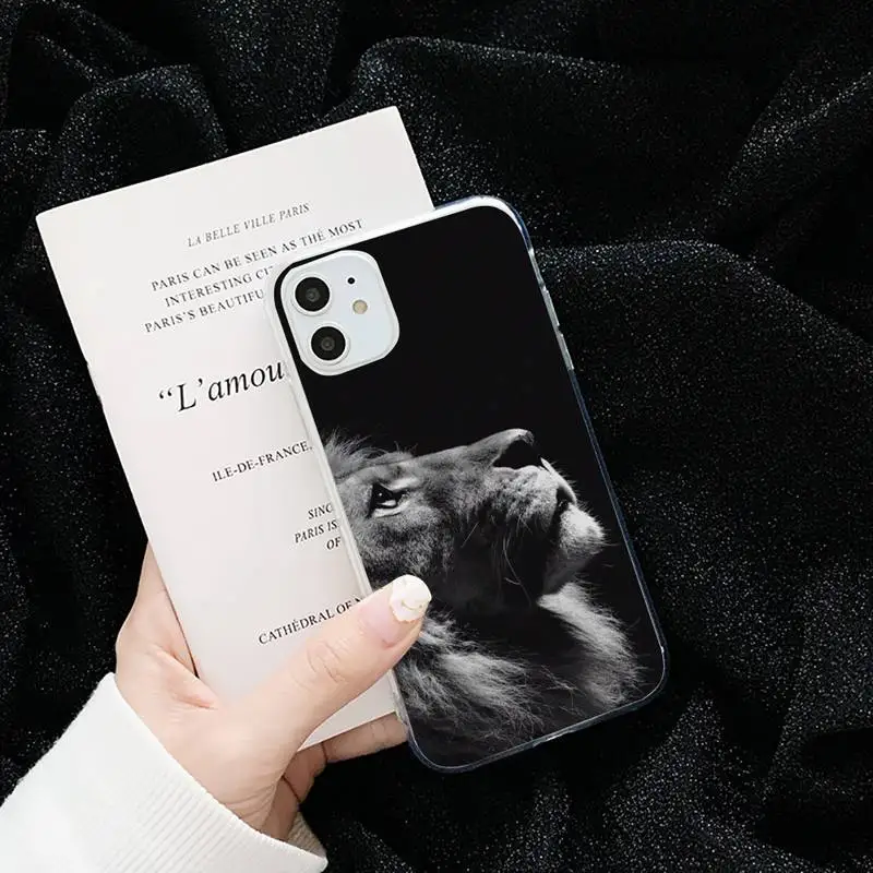

Tiger Leopard Lion Phone Cases Transparent soft For iphone 5 5s 5c se 6 6s 7 8 11 12 plus mini x xs xr pro max