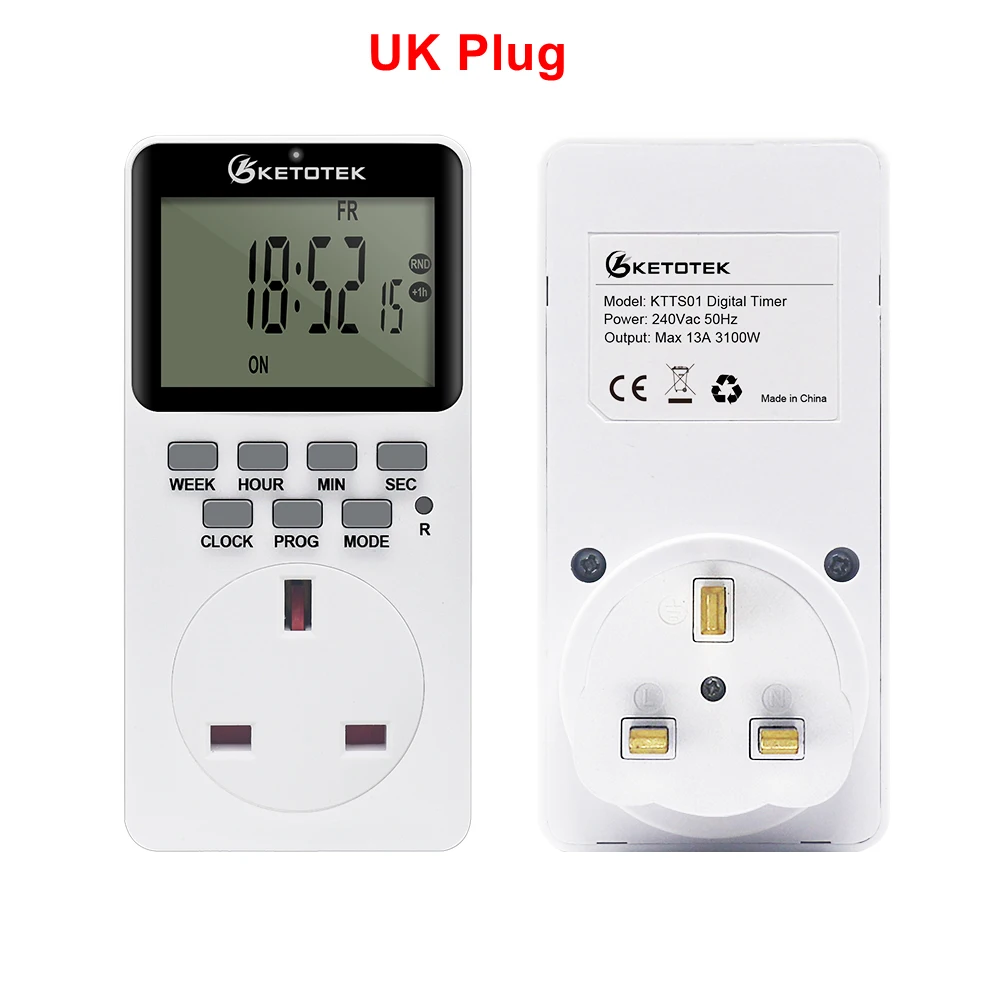 

Розетка с таймером европейского стандарта, программируемая розетка с таймером, летняя настройка времени, переключение 12/24 часа с функцией обратного отсчета