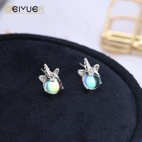 earring 925 sterling silver unicorn opal stud earrings for women party anniversary jewelry pendientes birthday present 2022 new