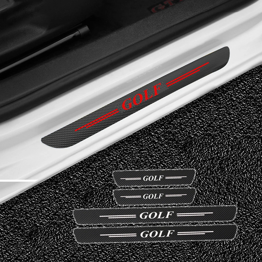 4 шт. защитные наклейки на пороги автомобиля для VW GOLF 1 2 3 5 6 7 MK4 MK5 MK6 MK7 аксессуары |