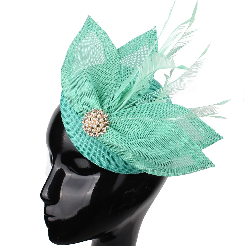 Emerald Green Bridal Imitation Sinamay Fascinators Hats Cocktail Hat Wedding Hair Accessories Occasion Hats NEW ARRIVAL