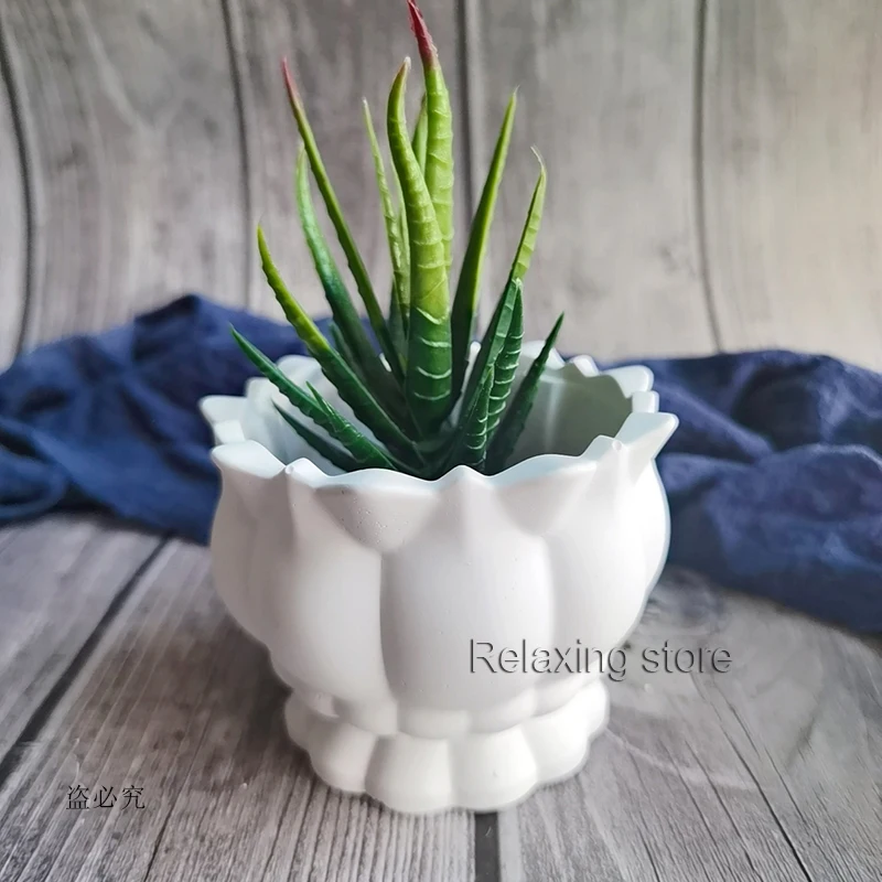 Силиконовая форма для бетонного цветочного горшка креативная круглая кашпо из