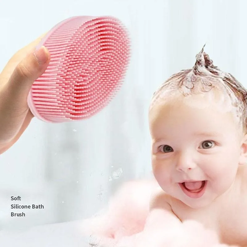 

Silicone Bath Brush Body Shower Exfoliating Skin Fit For Baby Bath Shampoo Massage Brush Supplies Deep Massage Scalp
