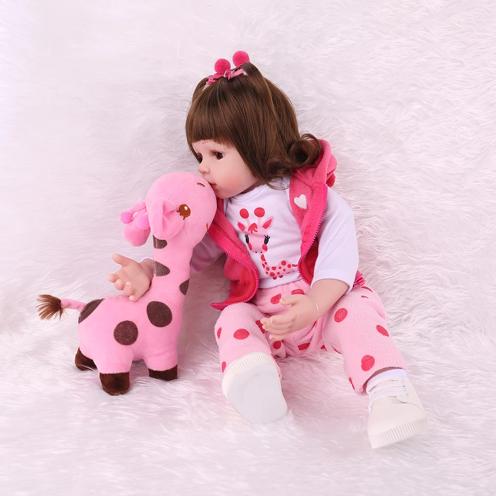 Кукла реборн KAYDORA Bebe мягкая одежда кукла-сюрприз с жирафом для малышей 47 см/55 см