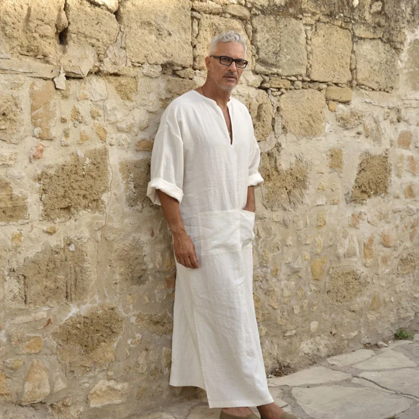 Мужской Черный Кафтан Средневековый Ренессанс рейнджер с V образным вырезом