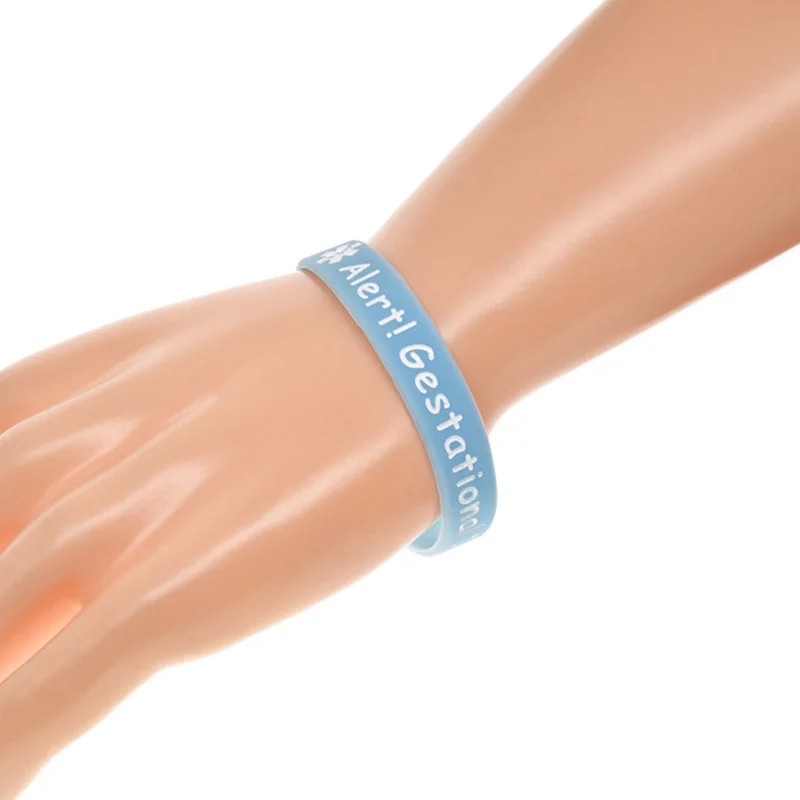 

OBH 50PCS Alert Gestational Diabetes Mellitus Silicone Bracelet Adult Size