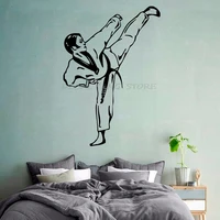 martial arts wall decals taekwondo boy fighter gym sport home interior art vinyl sticker kids nursery baby room 1606