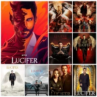 5d diy full sqaureround mosaic diamond painting lucifer morningstar tv poster cross stitch wall art embroidery decor for home
