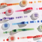 6 видов конструкций 100 шт. светильник и теневых круглых наклеек Washi в горошек, материал для учетной записи рук, паста для запечатывания лепестков