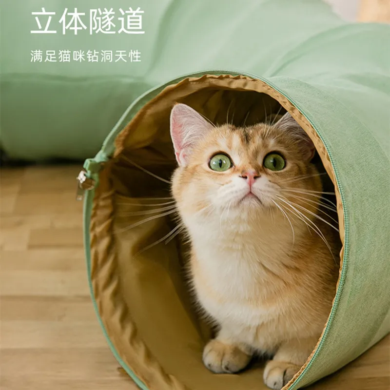 저렴한 고양이 터널 고양이 둥지 매트 사계절 유니버설 일본 고양이 통로 접이식 고양이 장난감 터널 그라운드 롤링 드래곤 애완 동물 용품