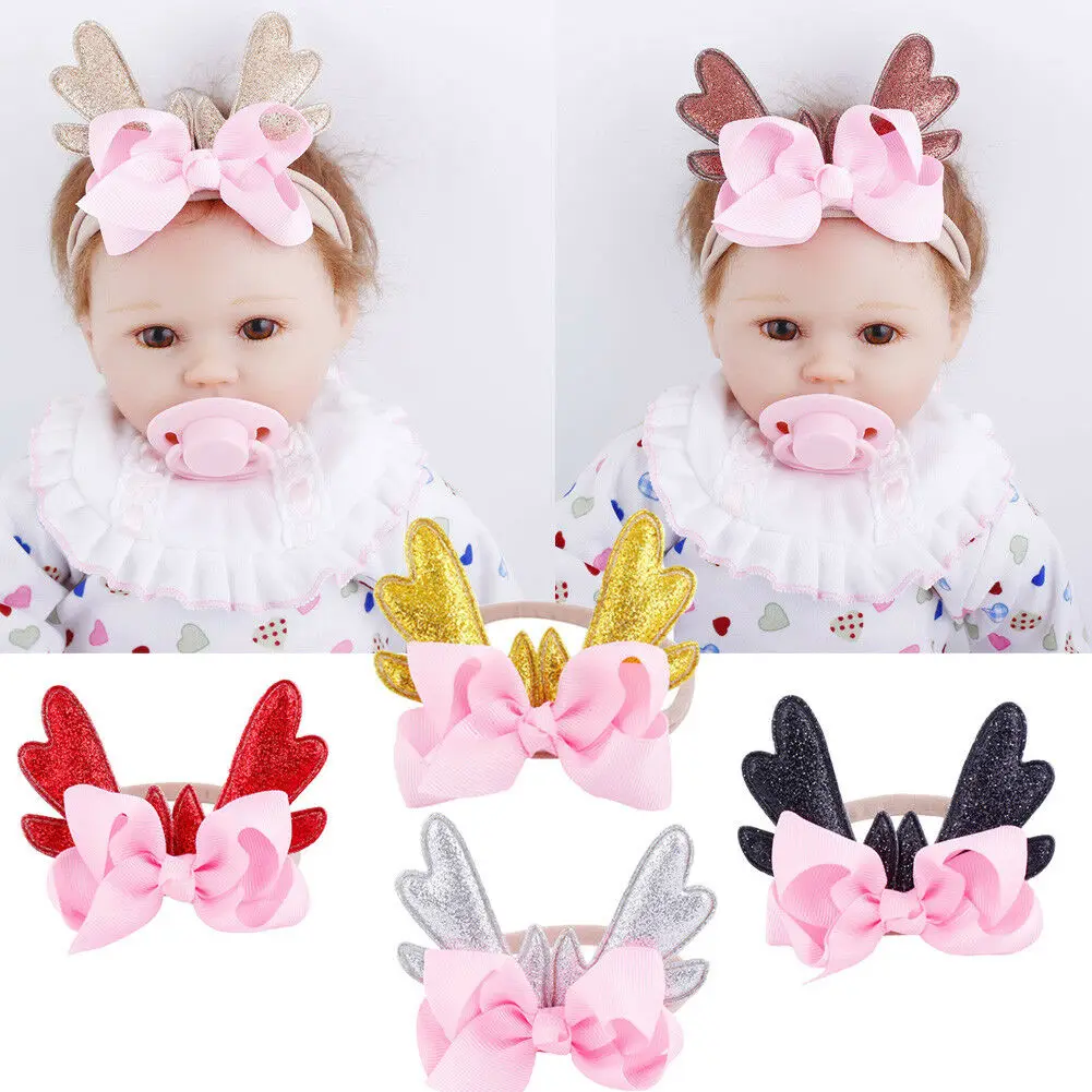 

Повязка на голову для девочек, с бантом, милый Рождественский, головная повязка «Олень»