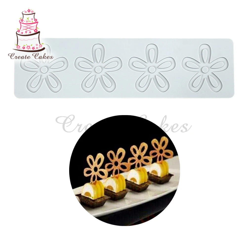 

Flower Cake Lace Mat Sugar Craft Silicone Pad Dessert Placing Chocolate Molds Fondant Cake Decorating Moulds