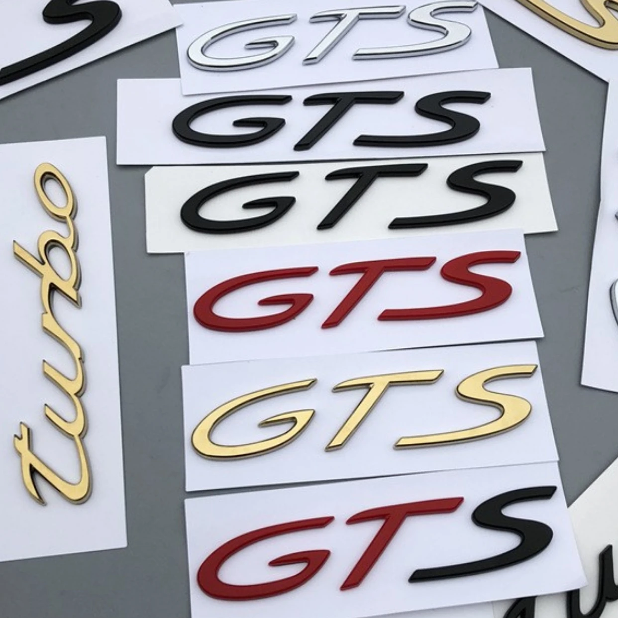 

Car Sticker 3D ABS Logo For Porsche Cayenne Macan Trubo GTS 911 718 Kaman S tail Logo G Stickers