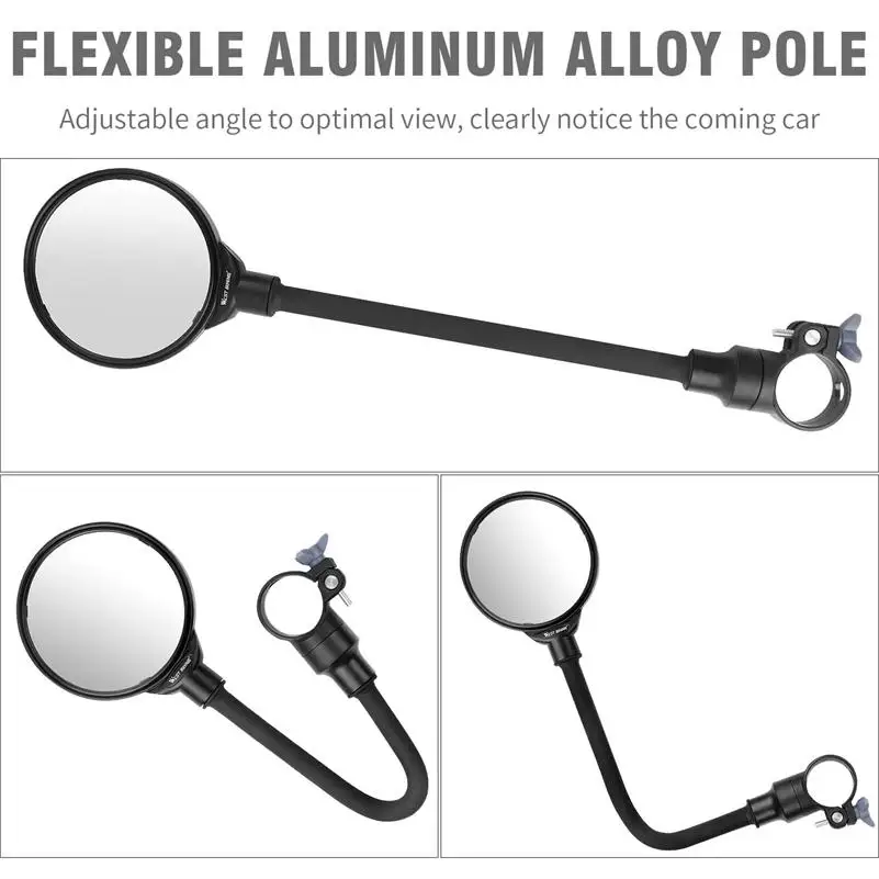 Зеркало заднего вида для горного и дорожного велосипеда регулируемое по