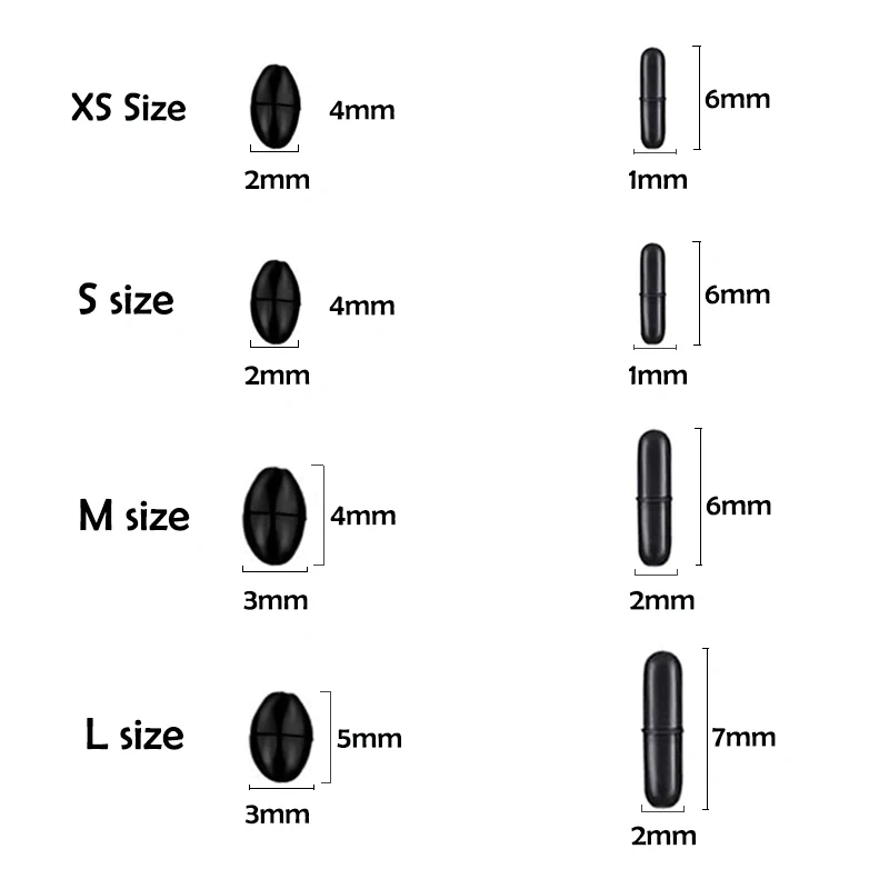 PRO BEROS 300pcs/Pack Fishing Bobber Oval Black Silicon Stopper Space Bean Connector Line Resistance Accessories | Спорт и