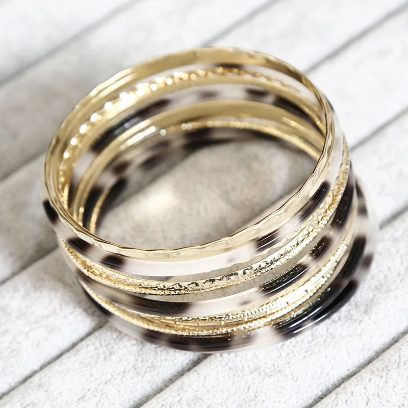 Винтажные круглые Многослойные браслеты из сплава женские ацетата акриловый