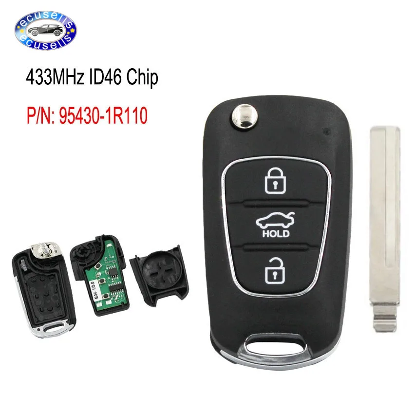 Обновленный дистанционный ключ с чипом ID46 433 МГц для Hyundai Accent 2011 2012 2013 2014 P/N: 95430