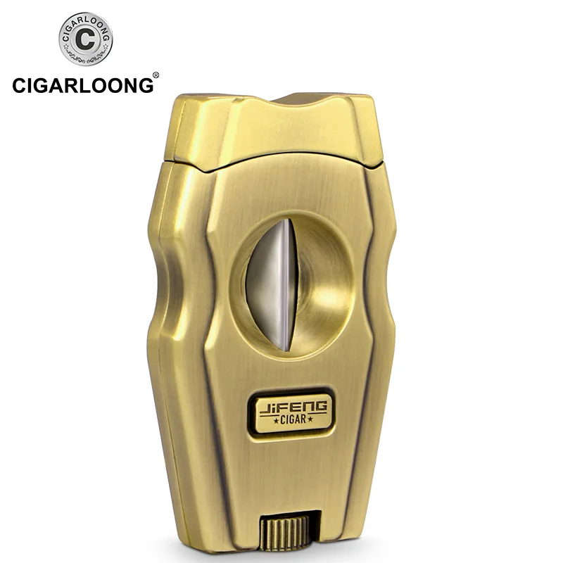 gold CIGARLOONG портативный металлический резак для сигар из нержавеющей стали Роскошные гаджеты шесть цветов на выбор V сигары резак CL-JV001 - Цвет: gold