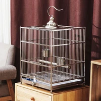 large luxury bird cage transparent tray stainless steel rectangle houses outdoor bird cage parrot gaiolas bird supplies