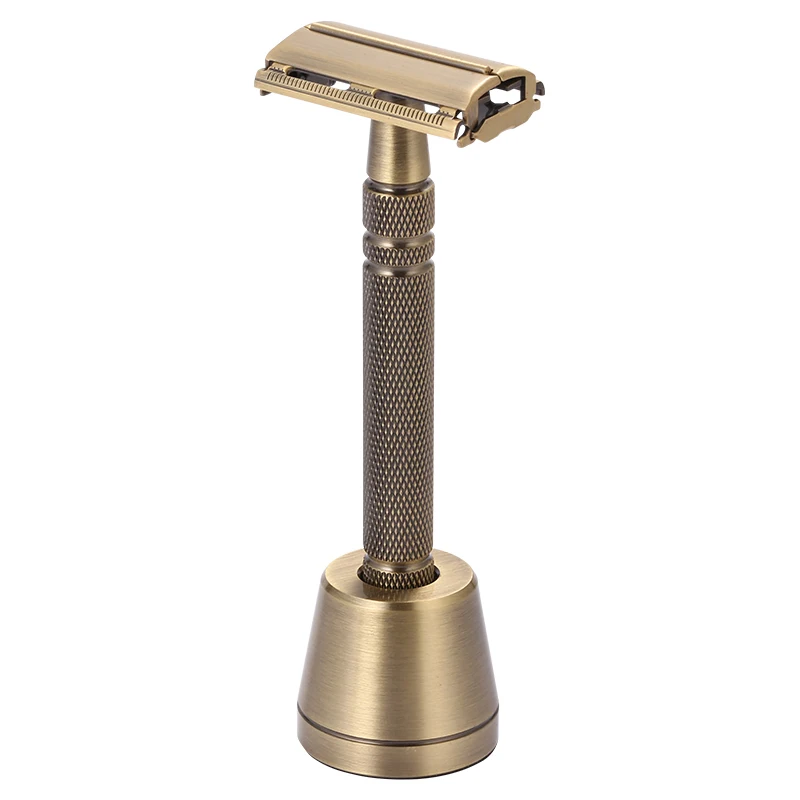 YINTAL медная бритва с двумя краями Бабочка Открытая Длинная Нескользящая ручка