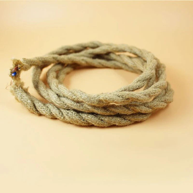 Метровый провод Ретро пеньковая веревка 2*0 75 мм Электрический плетеный медный DIY