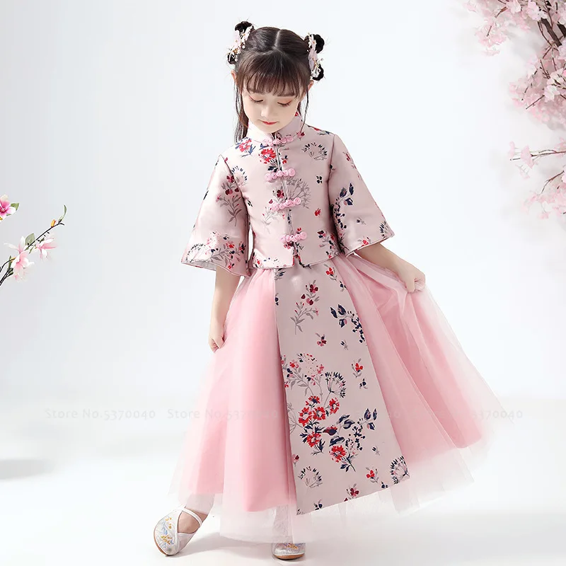 Традиционное китайское платье для девочек Костюм ханьфу детей Платье принцессы