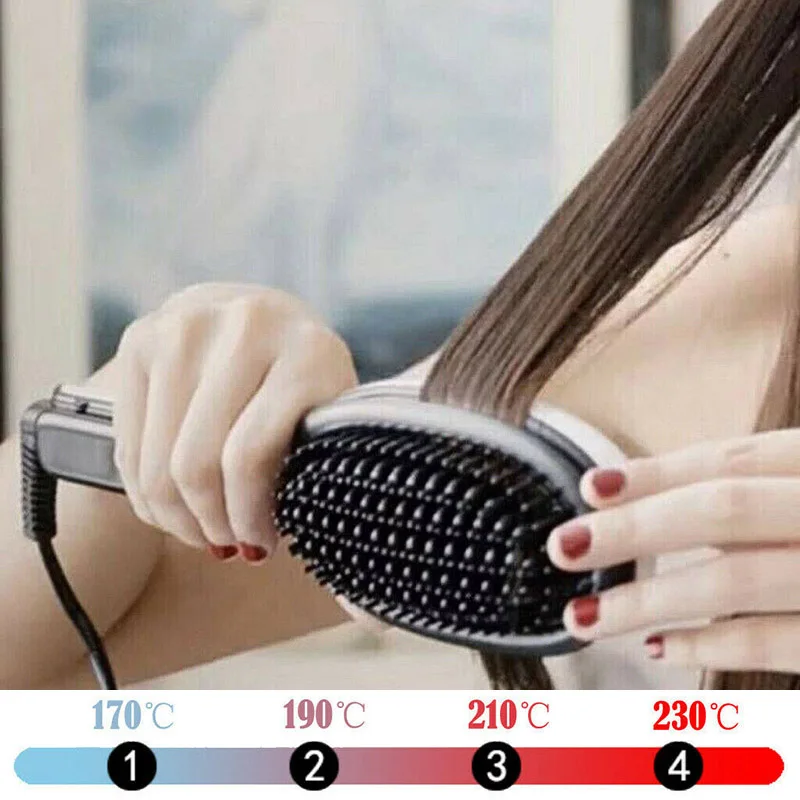 

Ceramic Styling Brush with Precision Press Straight Curl Dual-purpose Comb Hairdresser EY669
