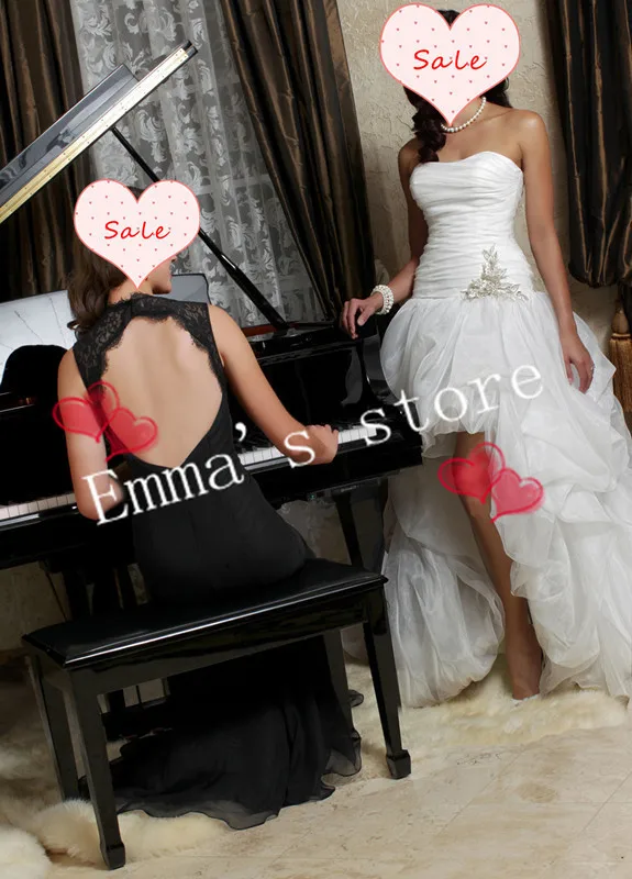 

Free Shipping 2018 New Simple Elegant A-Line Strapless Floor Length Beaded Hi-Lo Organza White Train Formal Wedding Dresses