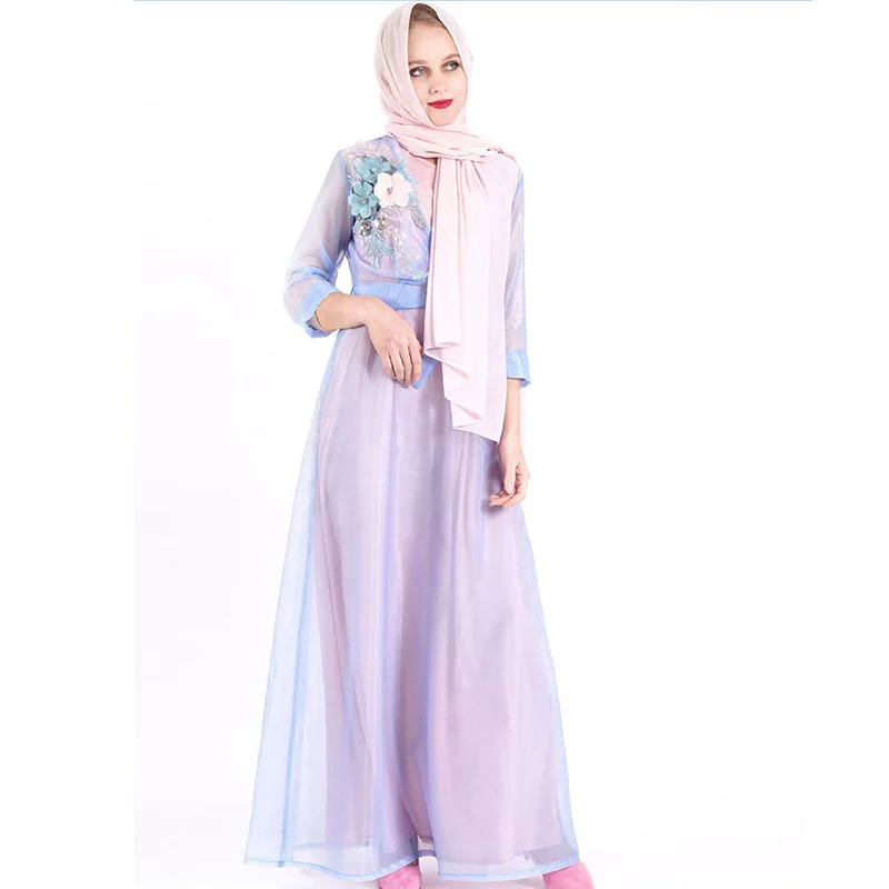 Абайя, мусульманское платье с аппликацией, маленькое, свежее, большого размера, женское платье из двух частей, арабское, греческое, Мароккан...