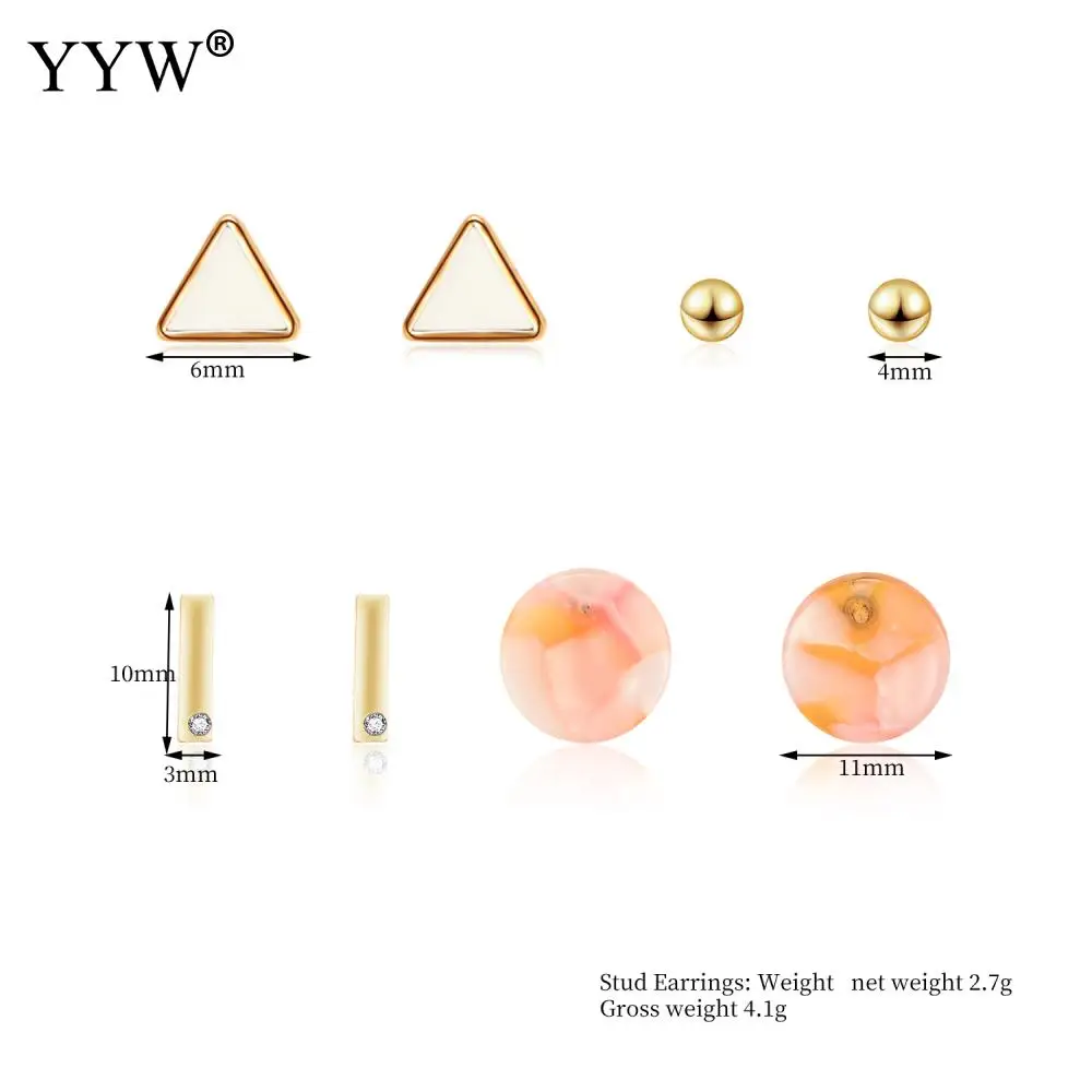 Европейский стиль 4 пары Золотая шпилька набор сережек женские вечерние сережки