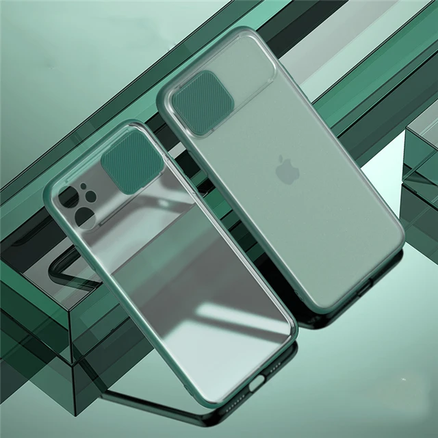 

Slide Camera Lens Protection Shockproof Case For iPhone 11 Pro Max SE 2020 XS Max XR X 7 8 6 6S Plus Clear Matte Silicone Cover