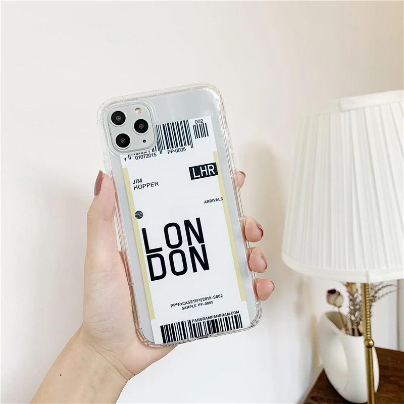 3 Ins US City Label штрих-код чехол для телефона для iPhone 11 Pro Xs MAX XR X 6 s 7 8 plus простая буква Нью-Йорк прозрачный мягкий кремний чехол - Цвет: 3