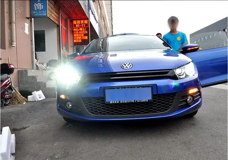 Автомобильный Стильный чехол для VW scirocco 2009- фары светодиодный фары DRL Объектив Двойной Луч Ксенон