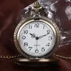 Карманные часы, кварцевые, винтажные, антикварные, римские, бронзовые, волка, тиснение, унисекс, подвеска на воротник, очаровательные подарки, стимпанк, цветочные