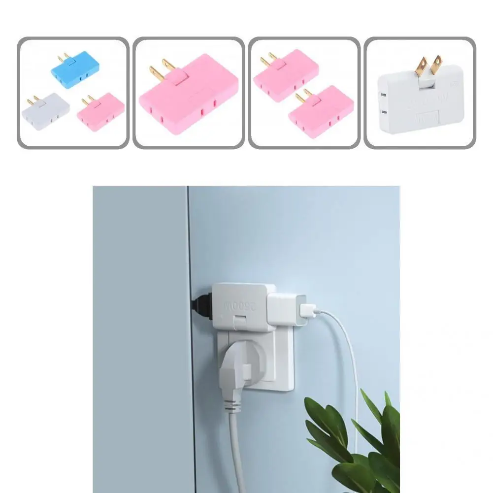 

US Plug 2Pcs Portable Practical Durable Socket Converter 15A Socket Converter One Turn Three for Household Appliances