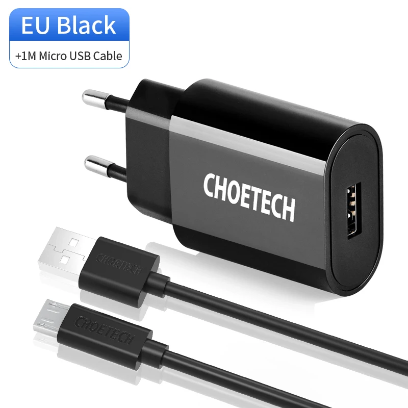 CHOETECH 12 Вт дорожное USB зарядное устройство для мобильного телефона настенное зарядное устройство адаптер для iPhone XS XR Зарядка для samsung S9 для Huawi Xiaomi Mi 8 - Тип штекера: EUAB