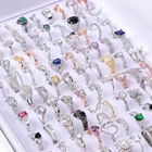 Оптовая продажа 20 шт.лот модные микро-инкрустированные красочные циркониевые кольца для женщин Смешанные стильные высококачественные Свадебные обручальные ювелирные изделия