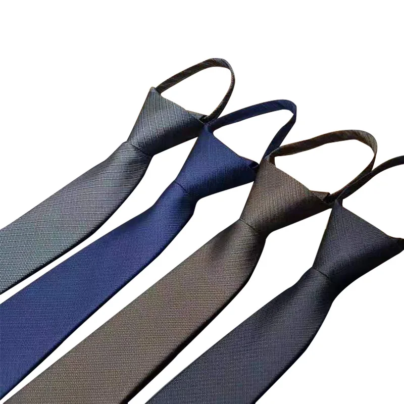 

Zipper Lazy Silk Ties for Men Fashion Solid 6cm Tie Business Gravatas Neckties for Men Gifts Wedding Shirt Accessories