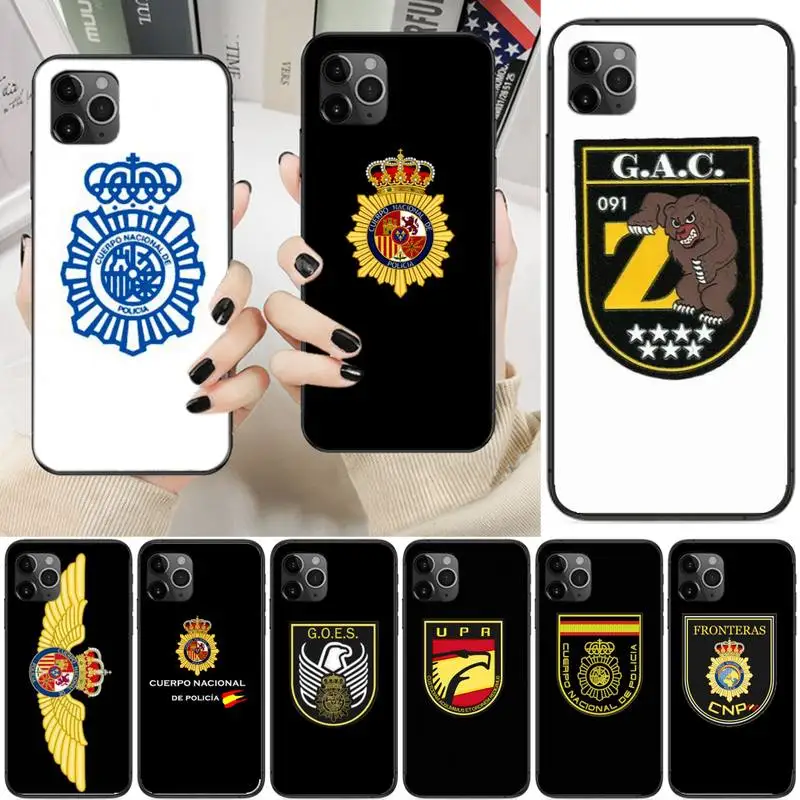 

Spain National Police Logo Phone Case For Iphone 6 6s 7 8 Plus XR X XS XSmax 11 12 Pro Mini Max