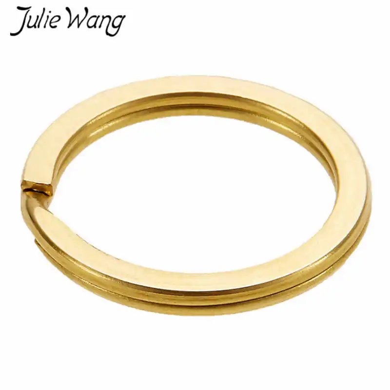 Julie Wang 10PCS 25/30mm Copper Round Key Ring Keychain Split Keychains Chains Jewelry Making Accessory | Украшения и аксессуары